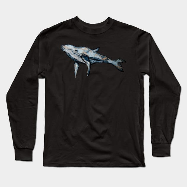 Whale Long Sleeve T-Shirt by Kuhtina